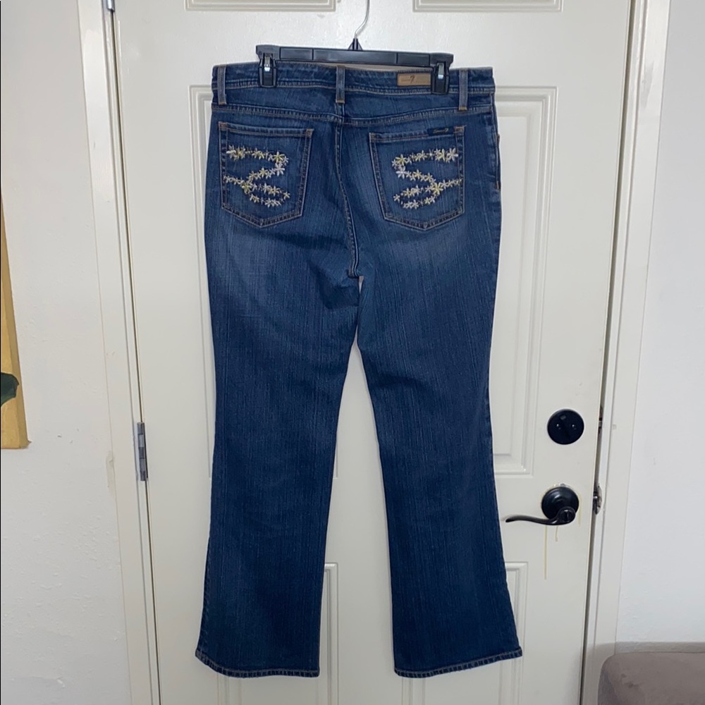 Seven7 Blue Flare Wide Leg Jeans